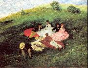 Merse, Pal Szinyei Picnic in May France oil painting reproduction